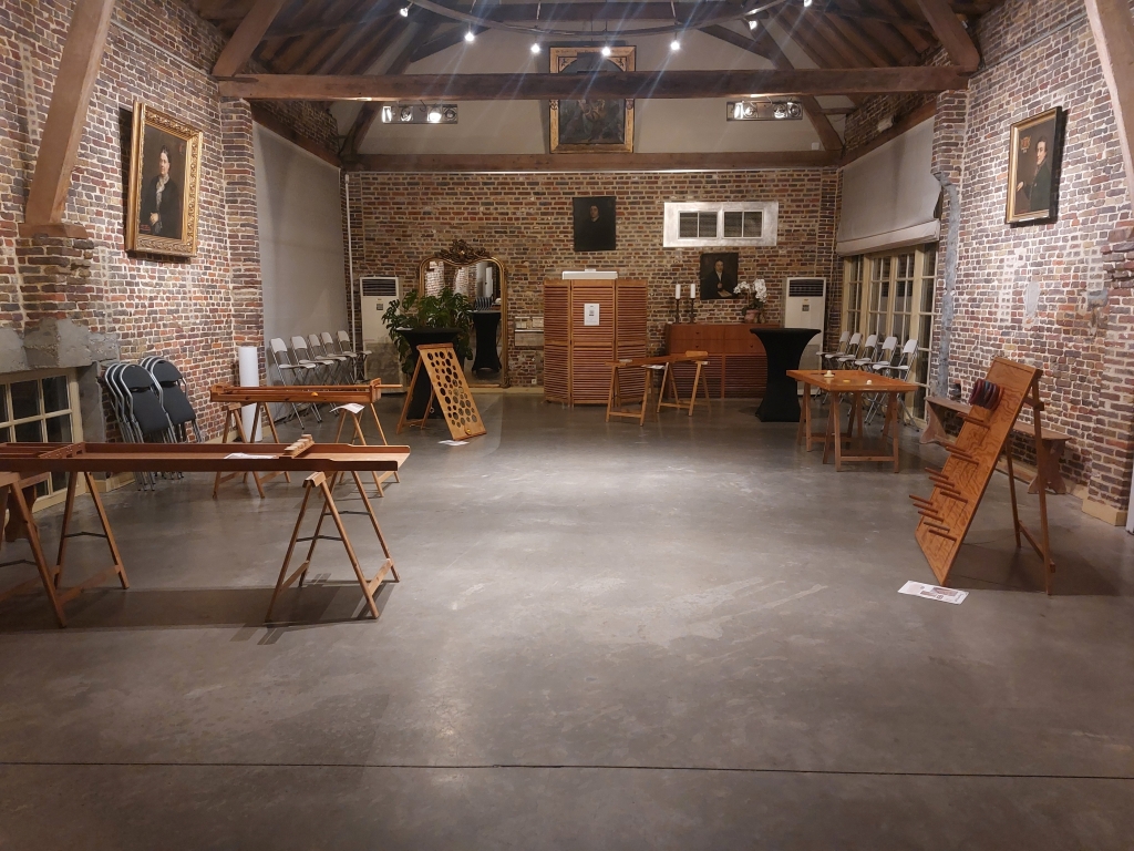 A setup of various wooden tabletop games ready for play at Itenium’s New Year Event 2025, creating an inviting space for fun and friendly competition.